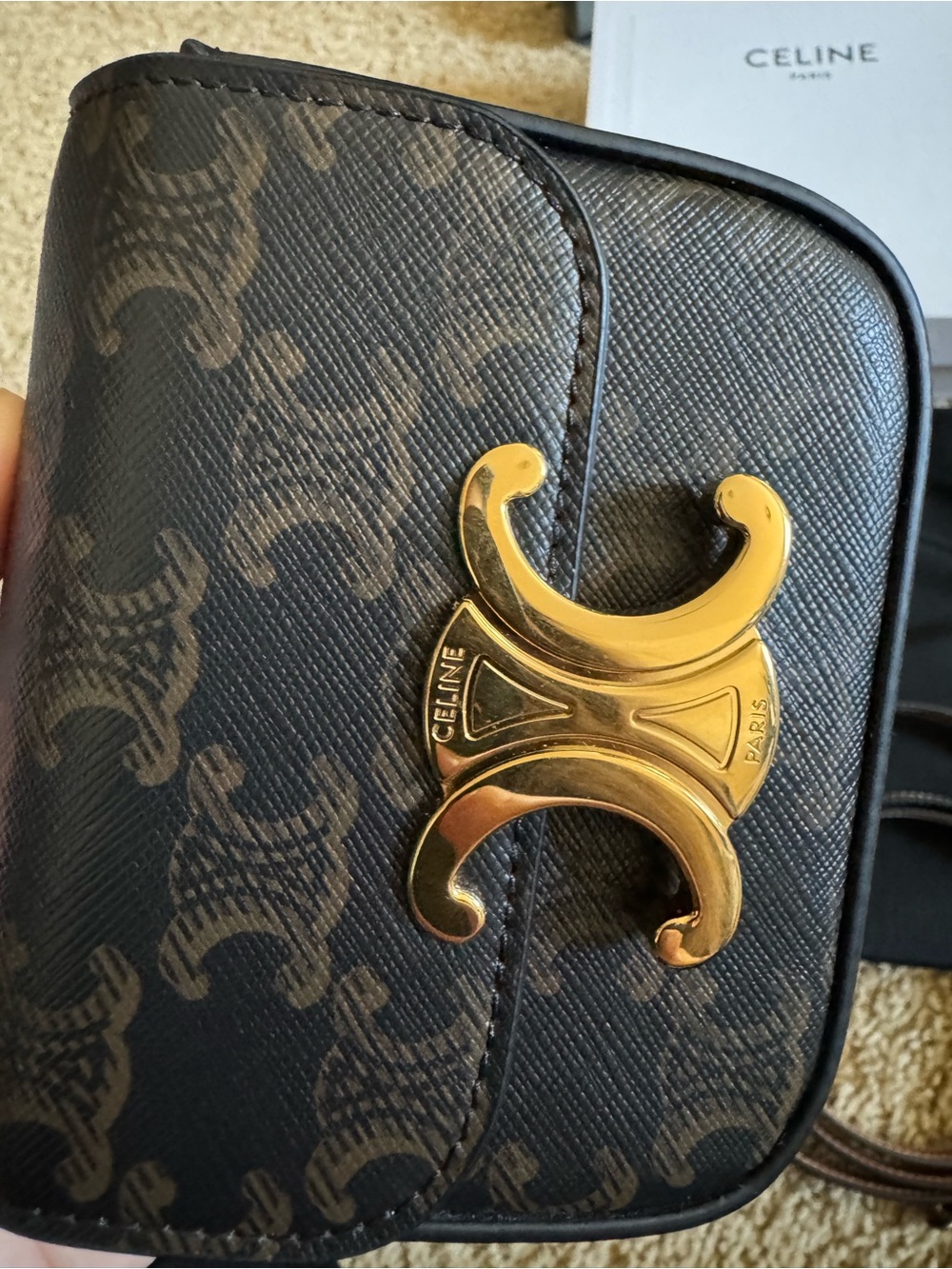 Authentic 💯 Celine Mini Triomphe Crossbody - Picture 3 of 11